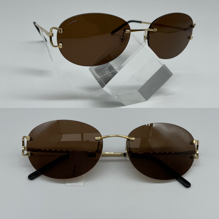 Dark Brown Curved Shaped Cartier Glasses