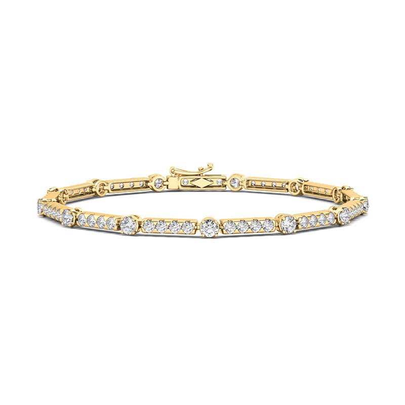 14K Yellow Gold 2.75ctw Diamond Link Tennis Bracelet
