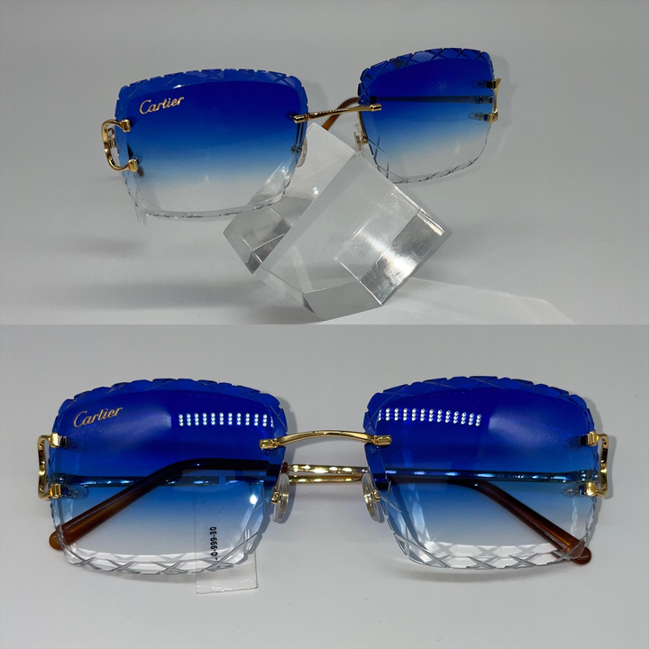 Dark Blue Sharp Square Shaped Cartier Glasses