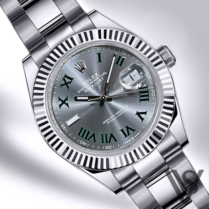 Rolex - Stainless Steel Datejust 41 - Fluted Bezel - Silver Roman Numeral Dial - Oyster Bracelet