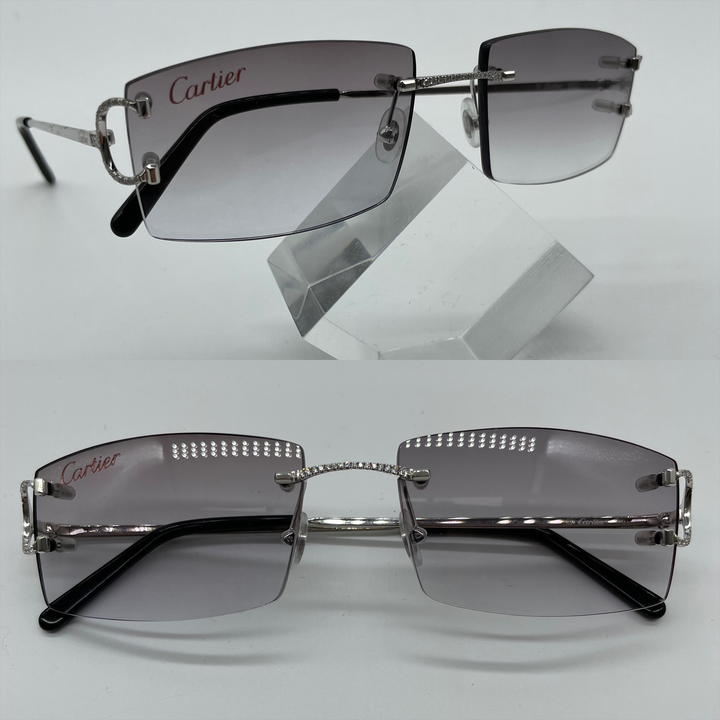Light Grey Curved Squared Shaped Cartier Glasses