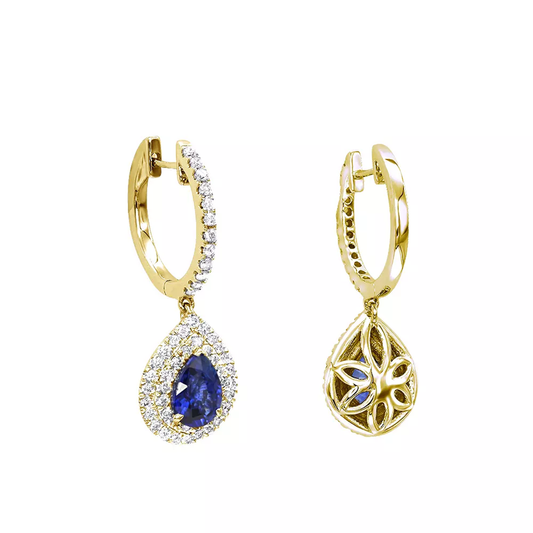 Sally Sapphire Diamond Drop Earrings