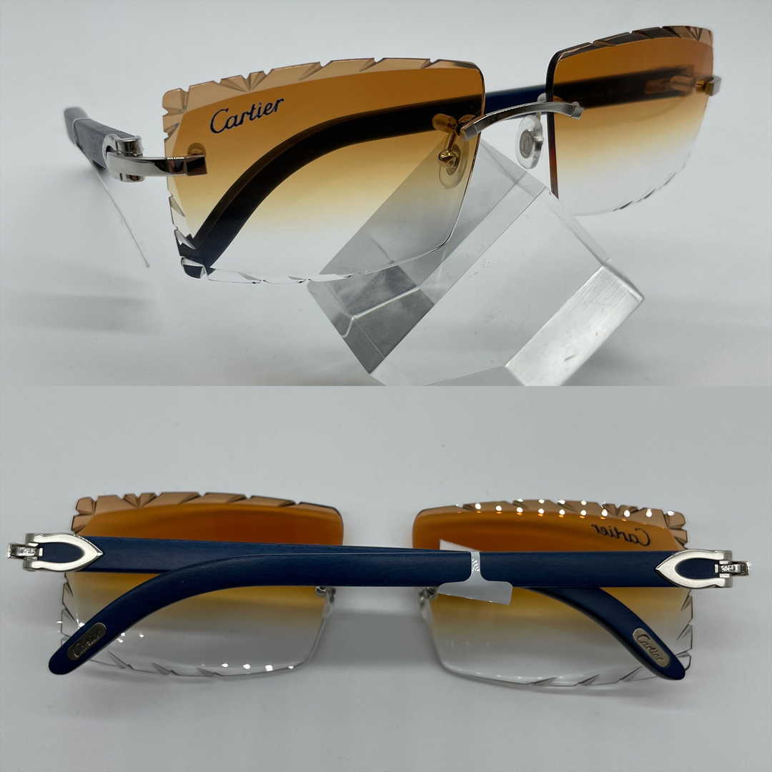 Light Brown Sharp Curved Shaped Cartier Glasses