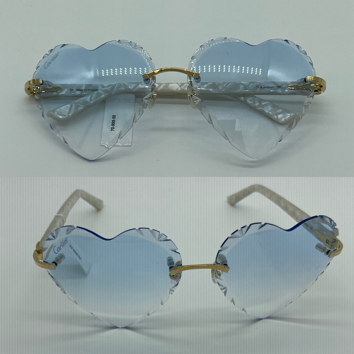 Sky Blue Hearted Cartier Glasses