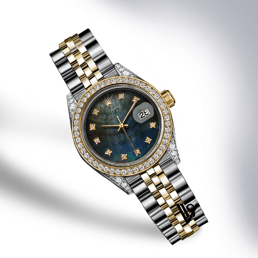 Rolex - 26mm Datejust Forrest Green Tahitian Pearl Dial with Diamond Bezel & Diamond Lugs Two-tone 18K Yellow Gold & Stainless Steel Jubilee