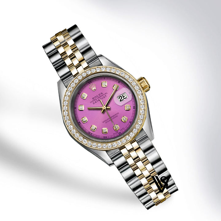 Rolex - Stainless Steel and Yellow Gold Datejust - Diamond Bezel - Barbie Pink Diamond Dial - Jubilee Bracelet