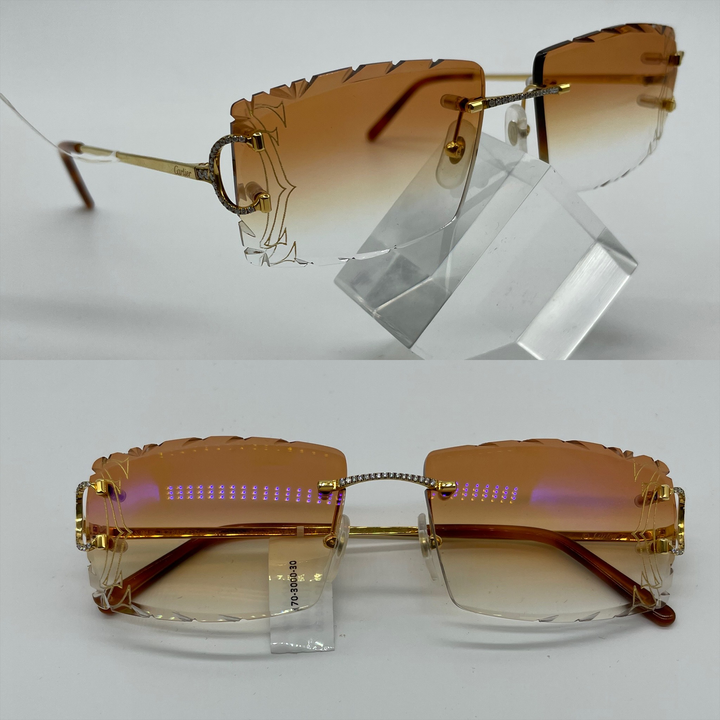 Light Brown Sharp Square Shaped Cartier Glasses