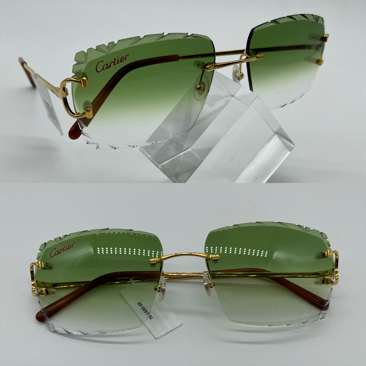 Light Green Sharp Square Shaped Cartier Glasses