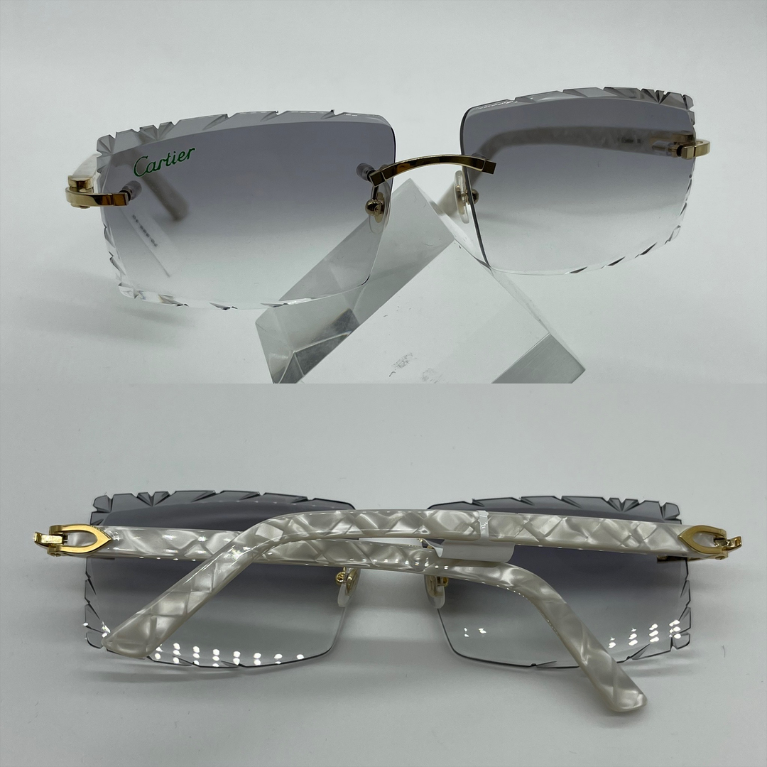 Light Grey Sharp Square Shaped Cartier Glasses