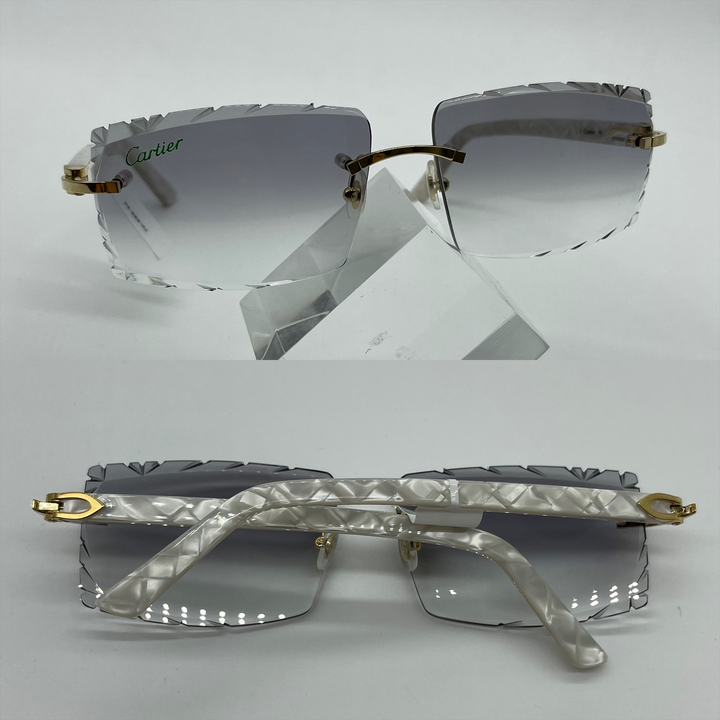 Light Grey Sharp Square Shaped Cartier Glasses