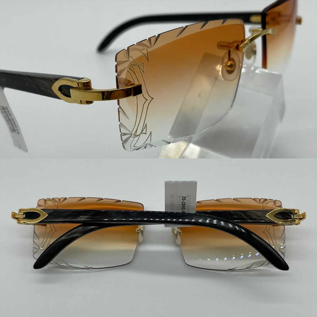 Light Coffee Sharp Square Shaped Cartier Glasses