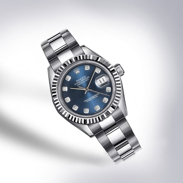 Rolex - Stainless Steel Datejust - Fluted Bezel - Blue Diamond Dial - Oyster Bracelet