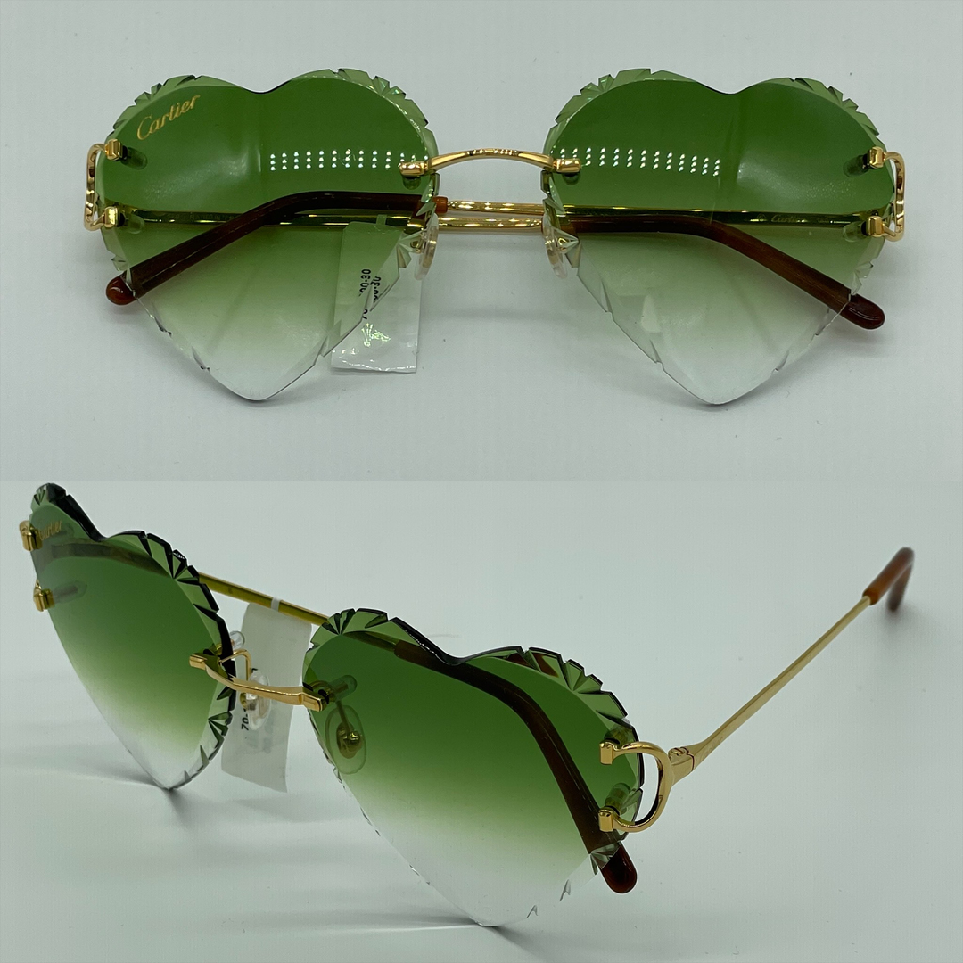 Dark Green Hearted Cartier Glasses