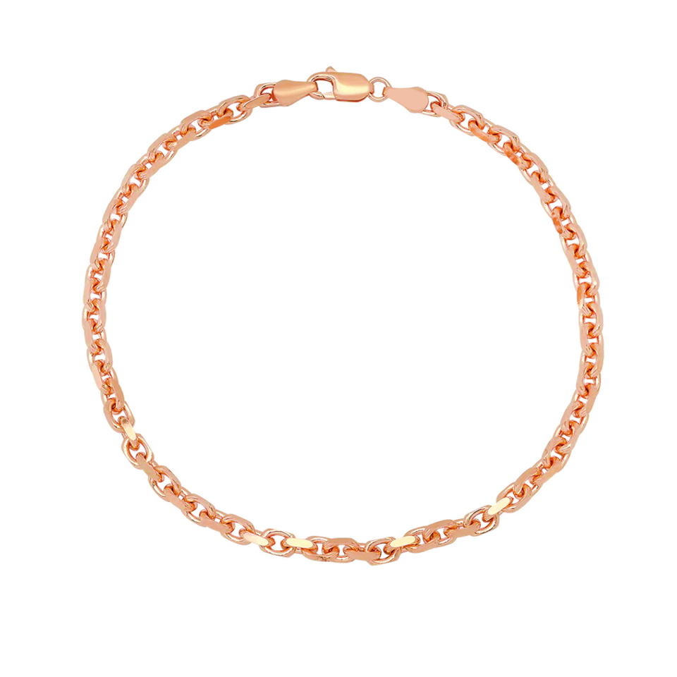14k Rose Gold Cable Bracelet (3mm)