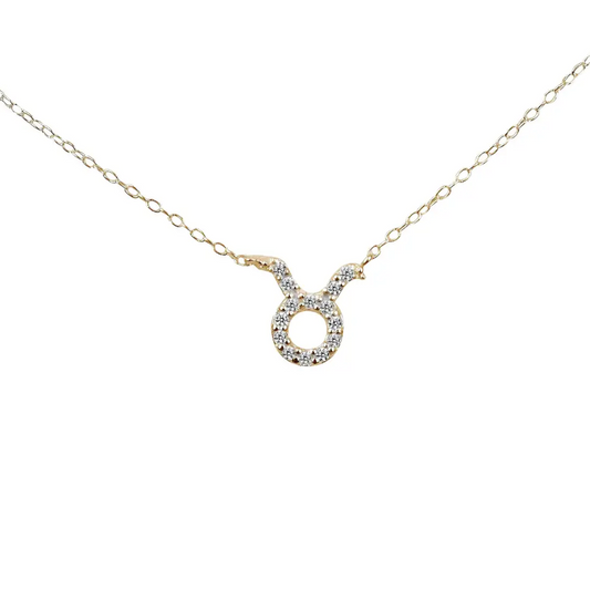 Taurus Zodiac Sign Diamond Necklace