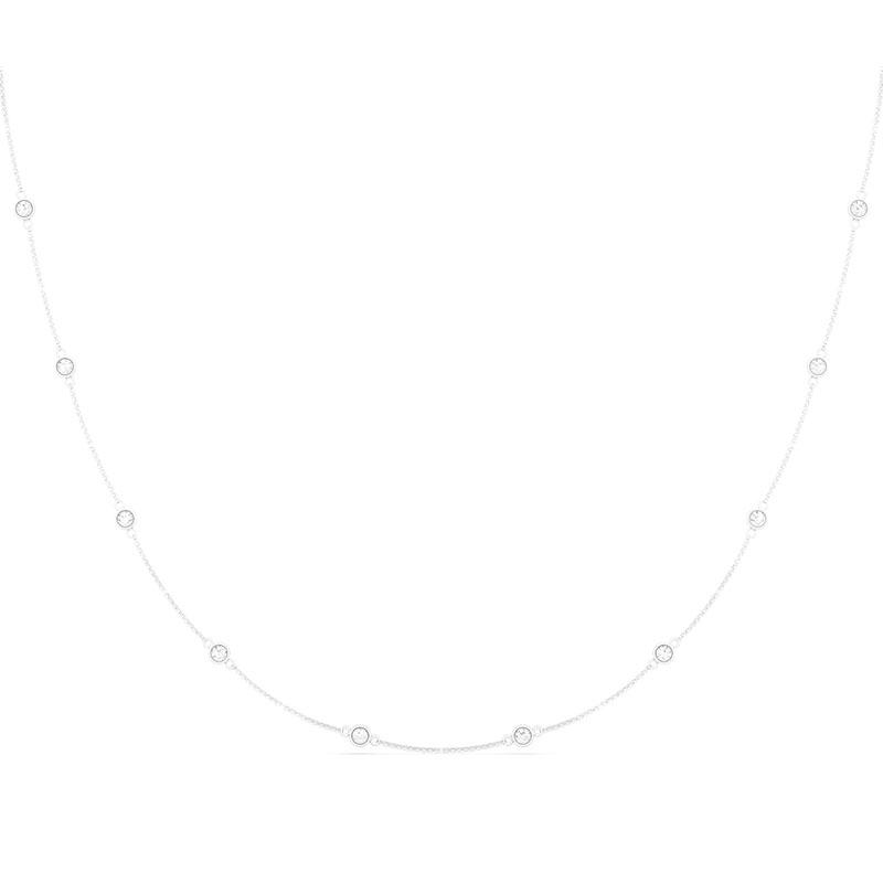 14K White Gold Distance 0.80ctw Diamond Chain Necklace