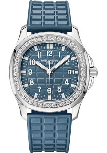 Patek Philippe  - Aquanaut Ladies Stainless Steel - Luce - 35.6 mm - Steel - Blue-Gray Embossed Dial