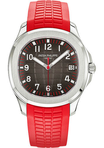 Patek Philippe  - Aquanaut Mens - Singapore 2019 Watch - 40mm Stainless Steel Case - Black Gray Dial - Red Composite Strap