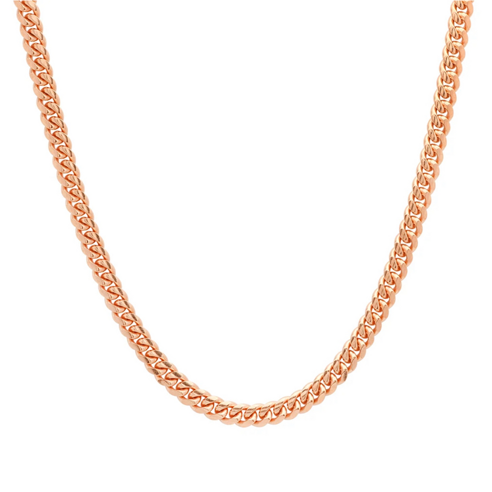 Rose gold sales chain cuban