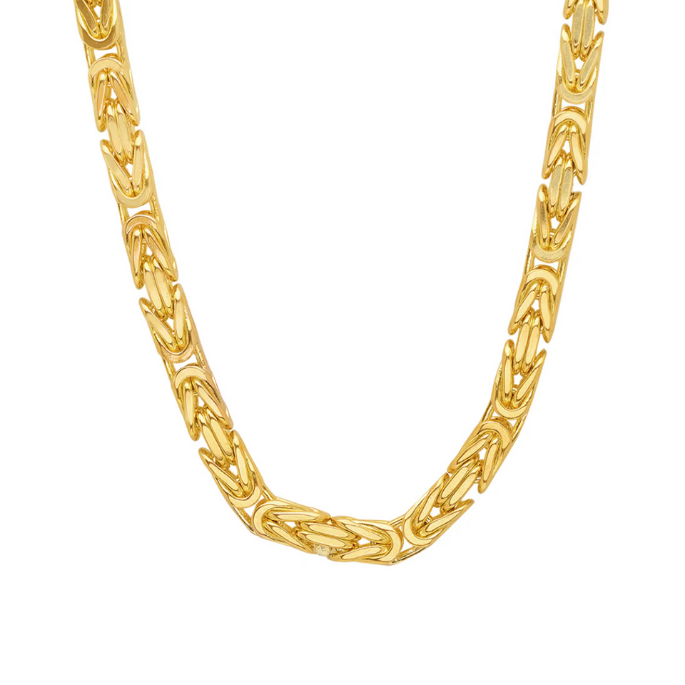 14K Yellow Gold Byzantine Chain (6.5 mm)