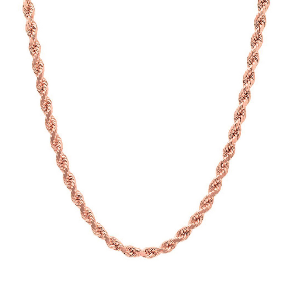Gold rope 2025 chain necklace 14k