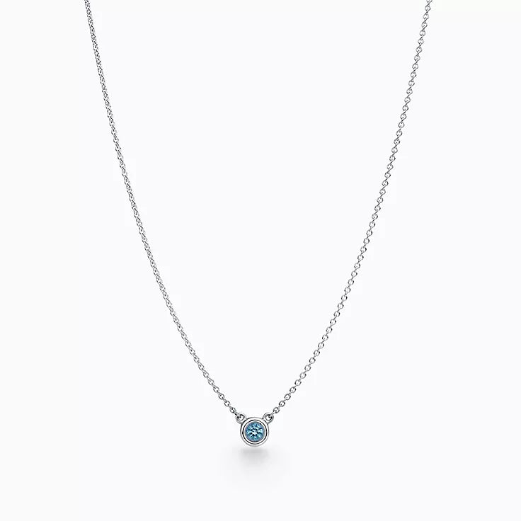 Aquamarine Bezel Necklace