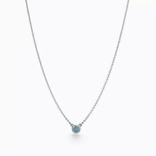 Aquamarine Bezel Necklace