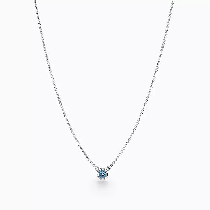 Aquamarine Bezel Necklace