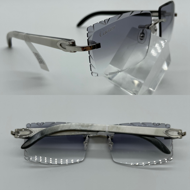 Grey Sharp Square Shaped Cartier Glasses