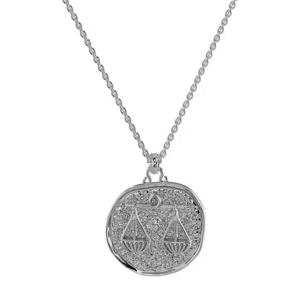 Toktam 14k White Gold Zodiac Sign Libra Diamond Necklace
