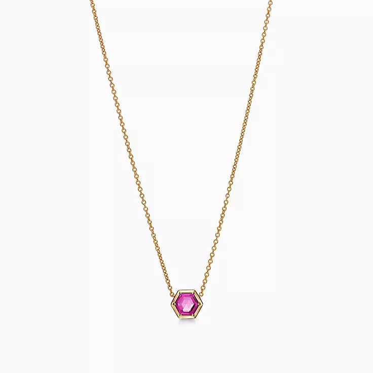 Hexagon Rubylite Necklace