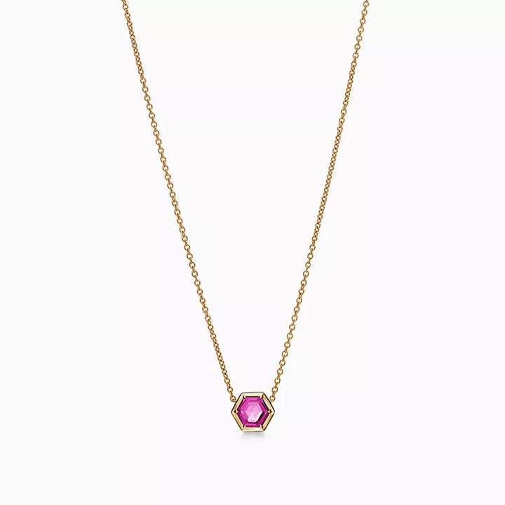 Hexagon Rubylite Necklace