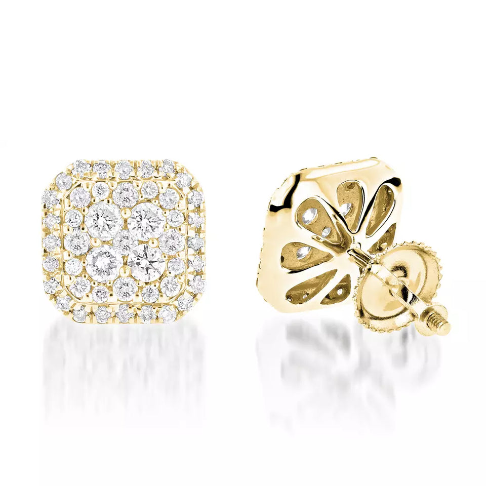 Diamond Stud Earrings 1.21ct 14K Gold
