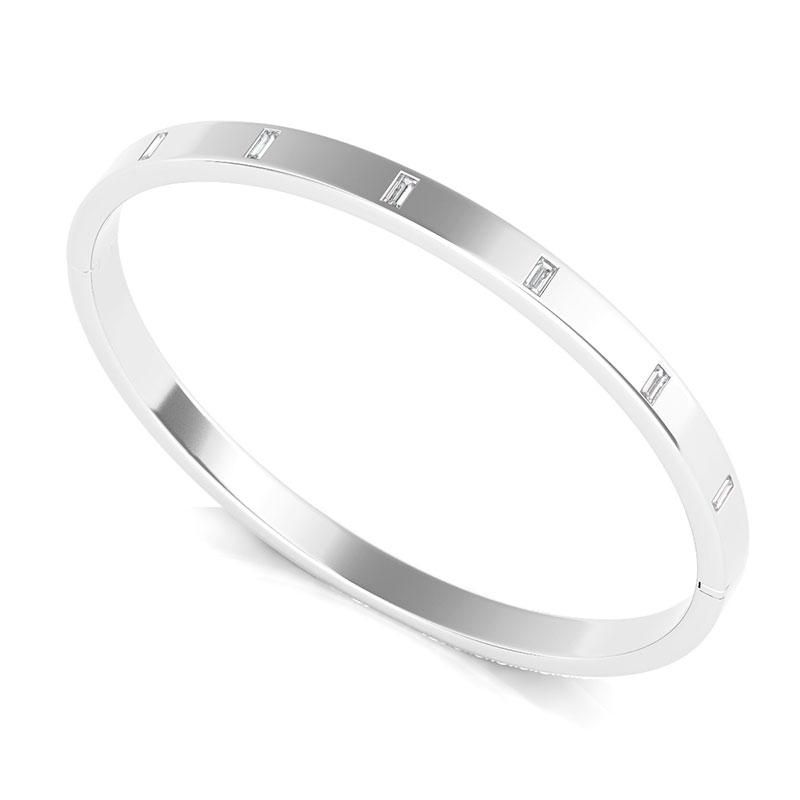 Baguette Diamond Distance Bangle