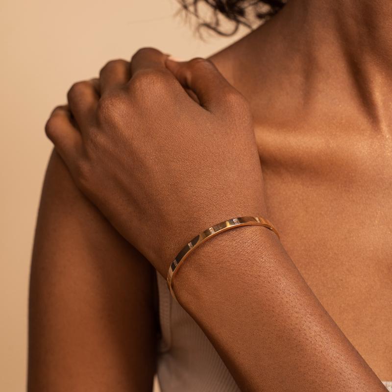Baguette Diamond Distance Bangle