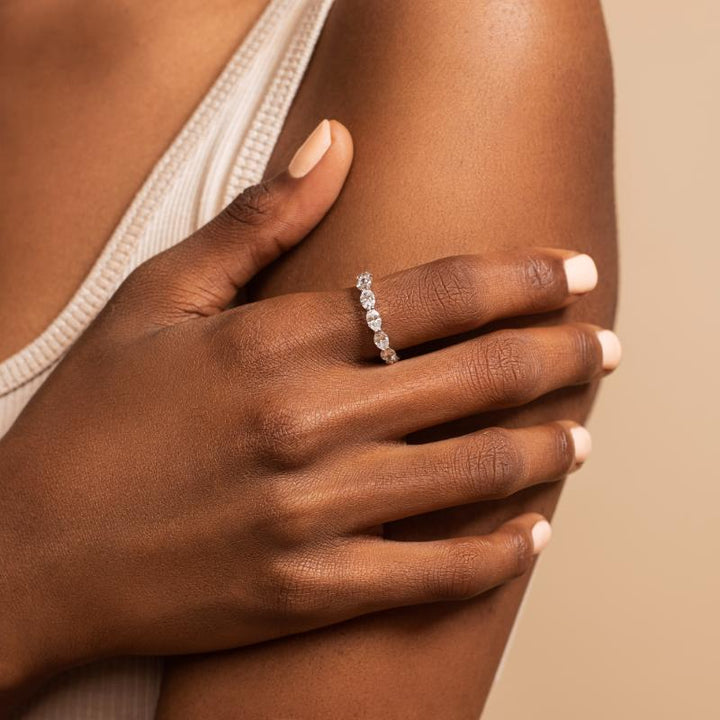 East-West Oval Eternity Ring