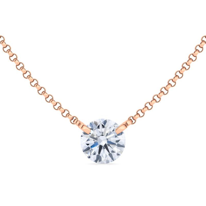 Solitaire Round Diamond Necklace
