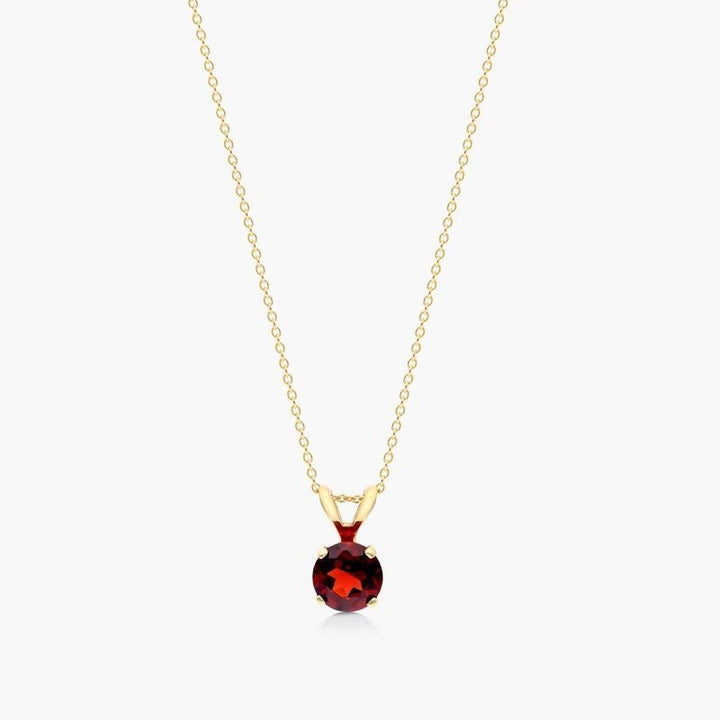 Garnet Solitaire Necklace