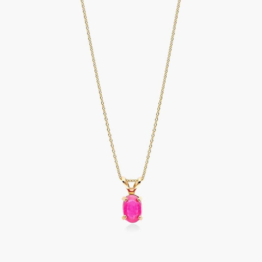 Pink Ruby Rabbit Ear Necklace