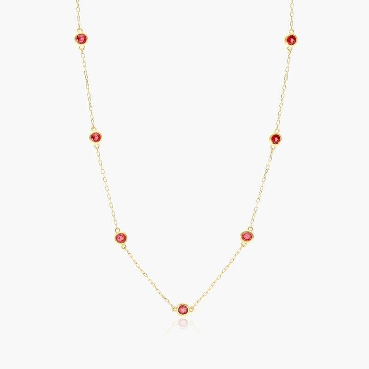 Garnet Station Necklace