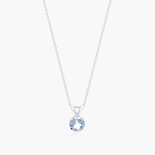 Aquamarine Solitaire Necklace