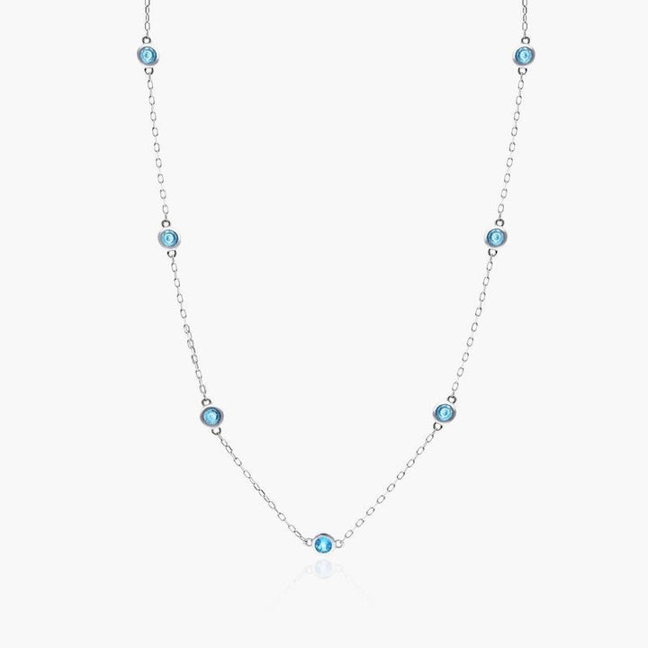 Blue Topaz Station Necklace