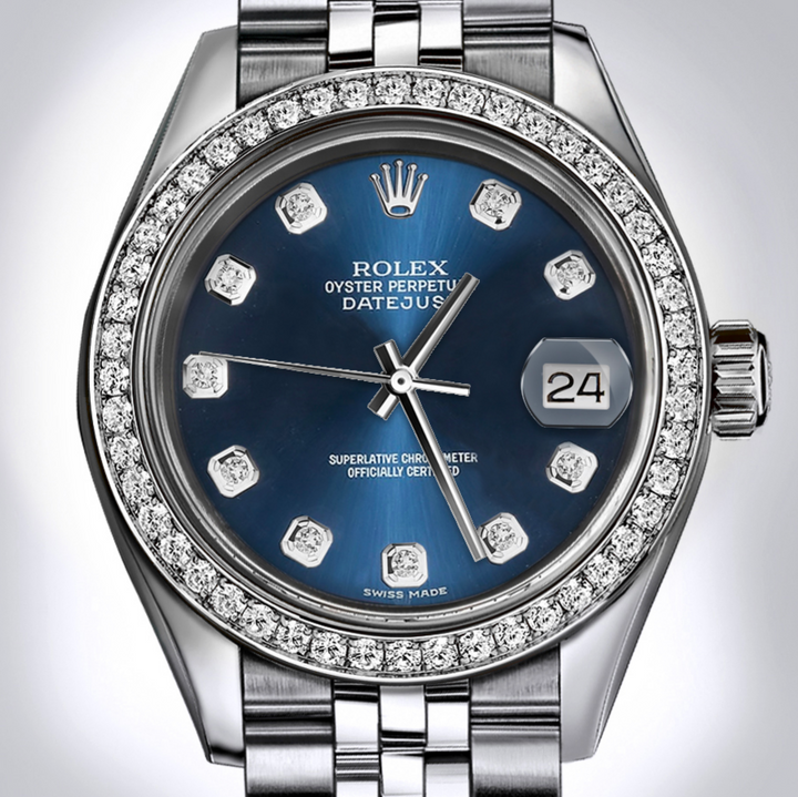 Rolex - Stainless Steel Datejust - Diamond Bezel - Blue Diamond Dial - Jubilee Bracelet