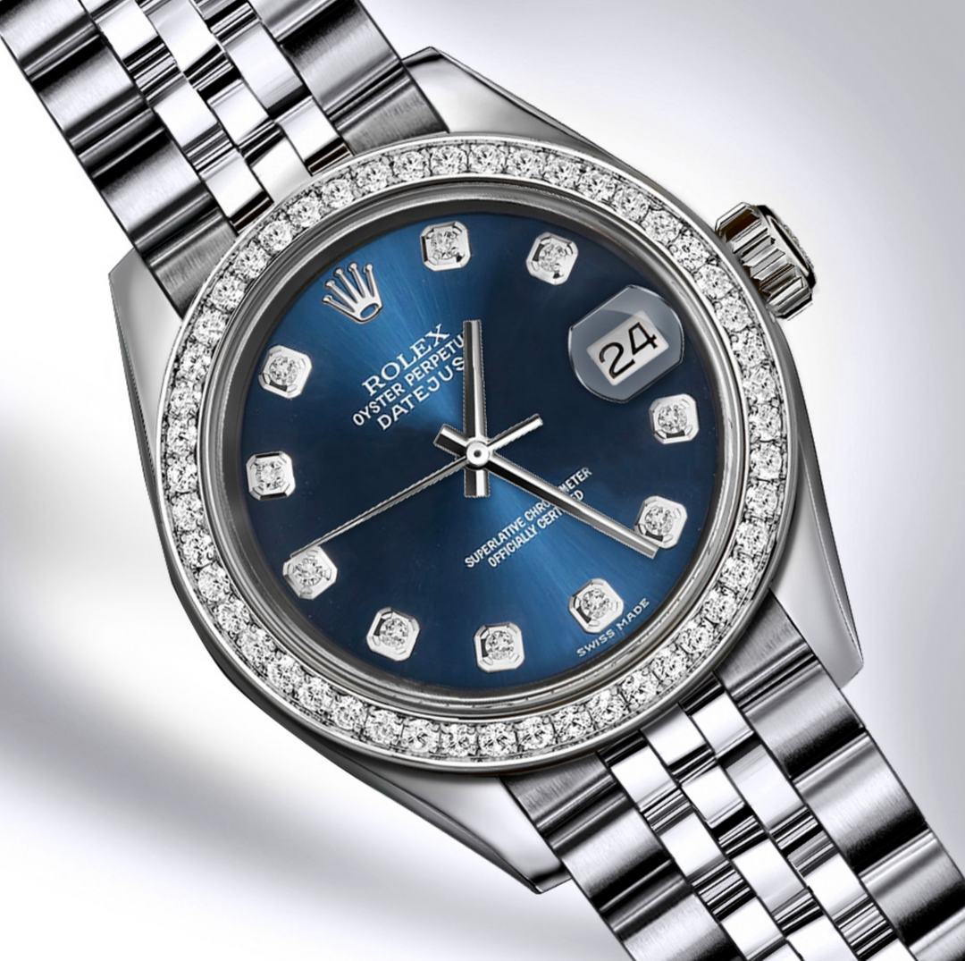 Rolex - Stainless Steel Datejust - Diamond Bezel - Blue Diamond Dial - Jubilee Bracelet