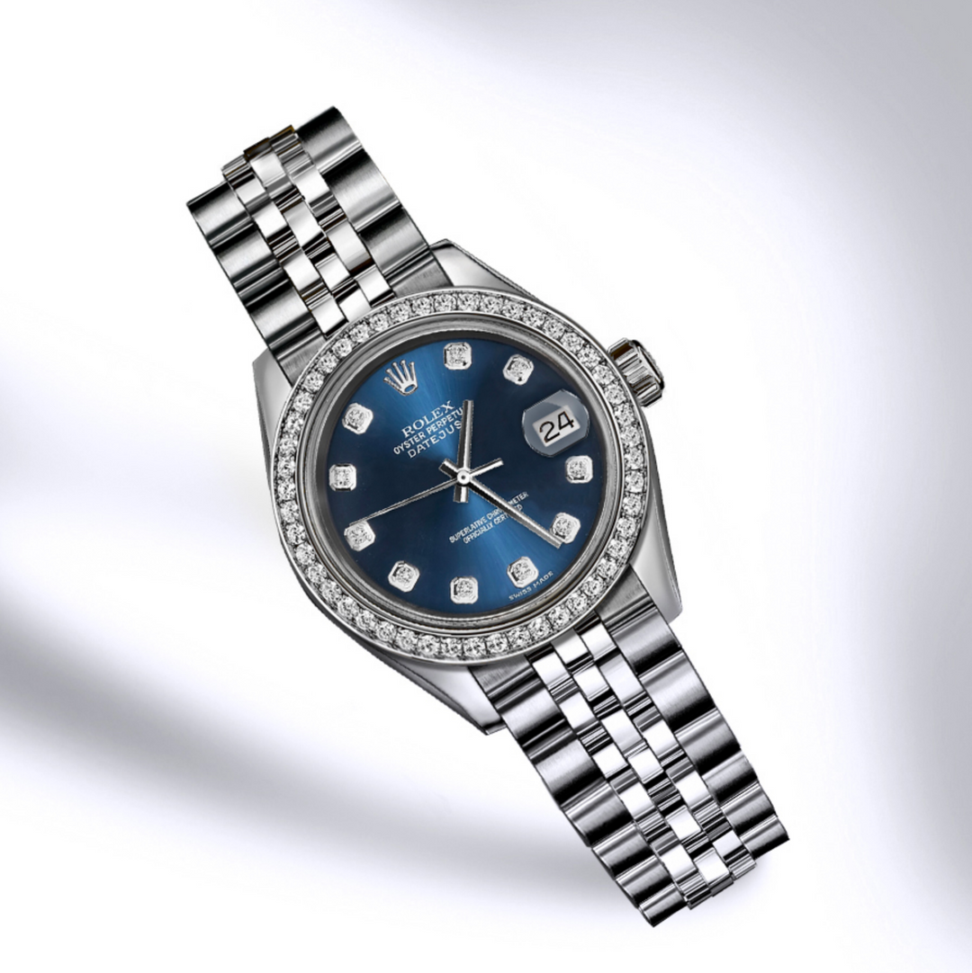 Rolex - Stainless Steel Datejust - Diamond Bezel - Blue Diamond Dial - Jubilee Bracelet