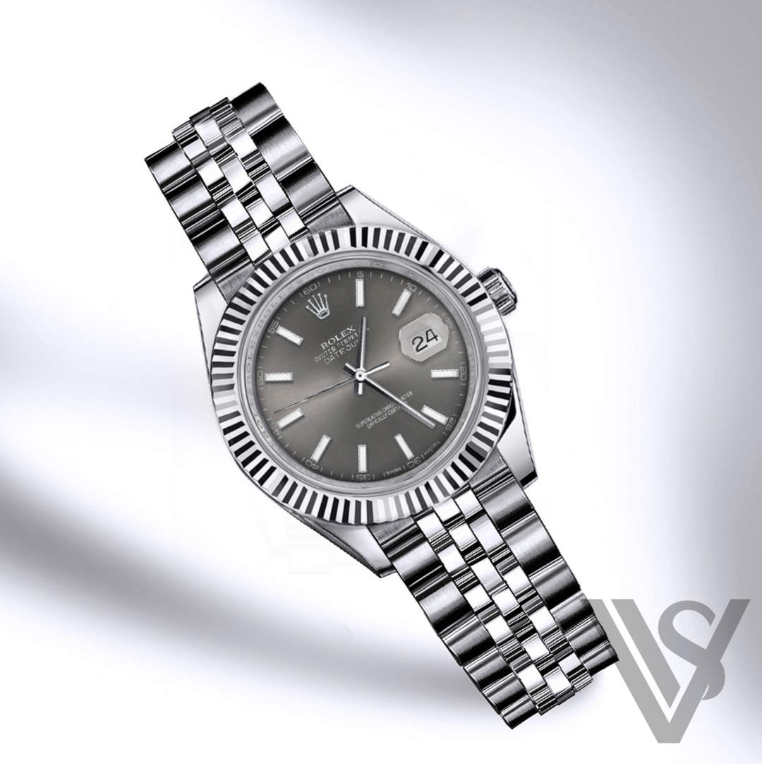 Rolex - Stainless Steel Datejust 41 - Fluted Bezel - Grey Index Dial - Jubilee Bracelet