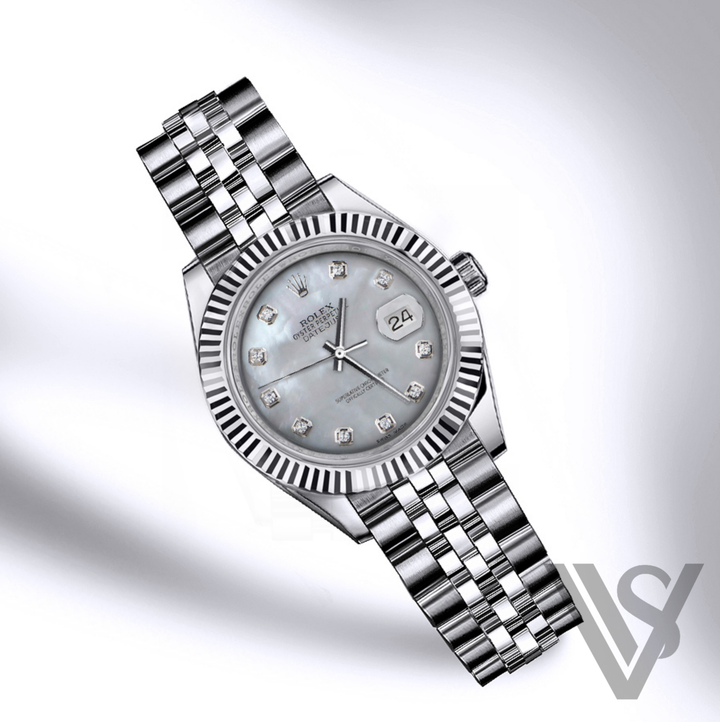 Rolex - Stainless Steel Datejust 41 - Fluted Bezel - Grey Mother of Pearl Diamond Dial - Jubilee Bracelet