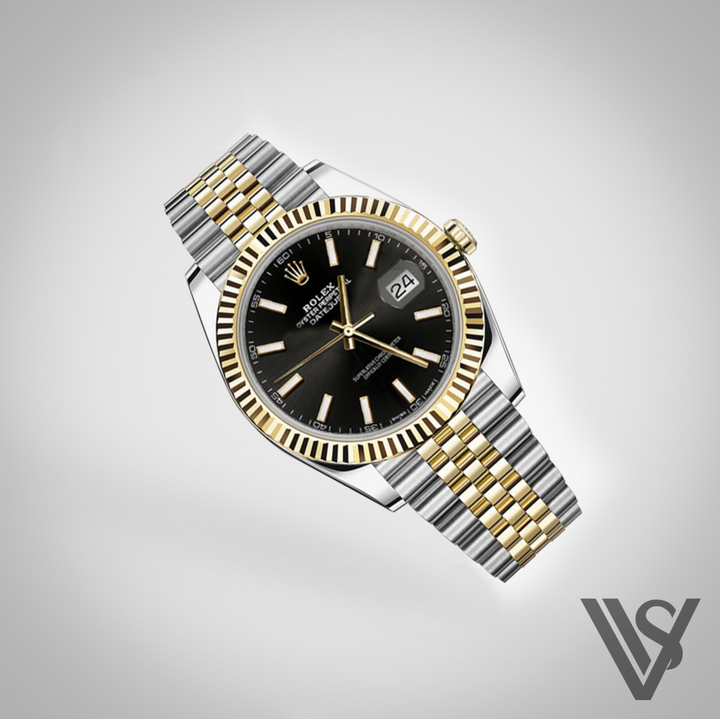 Rolex - Stainless Steel and Yellow Gold Datejust 41 - Fluted Bezel - Black index Dial - Jubilee Bracelet