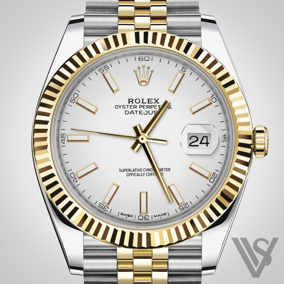 Rolex Datejust 41 Yellow Gold & Steel Index Dial Oyster