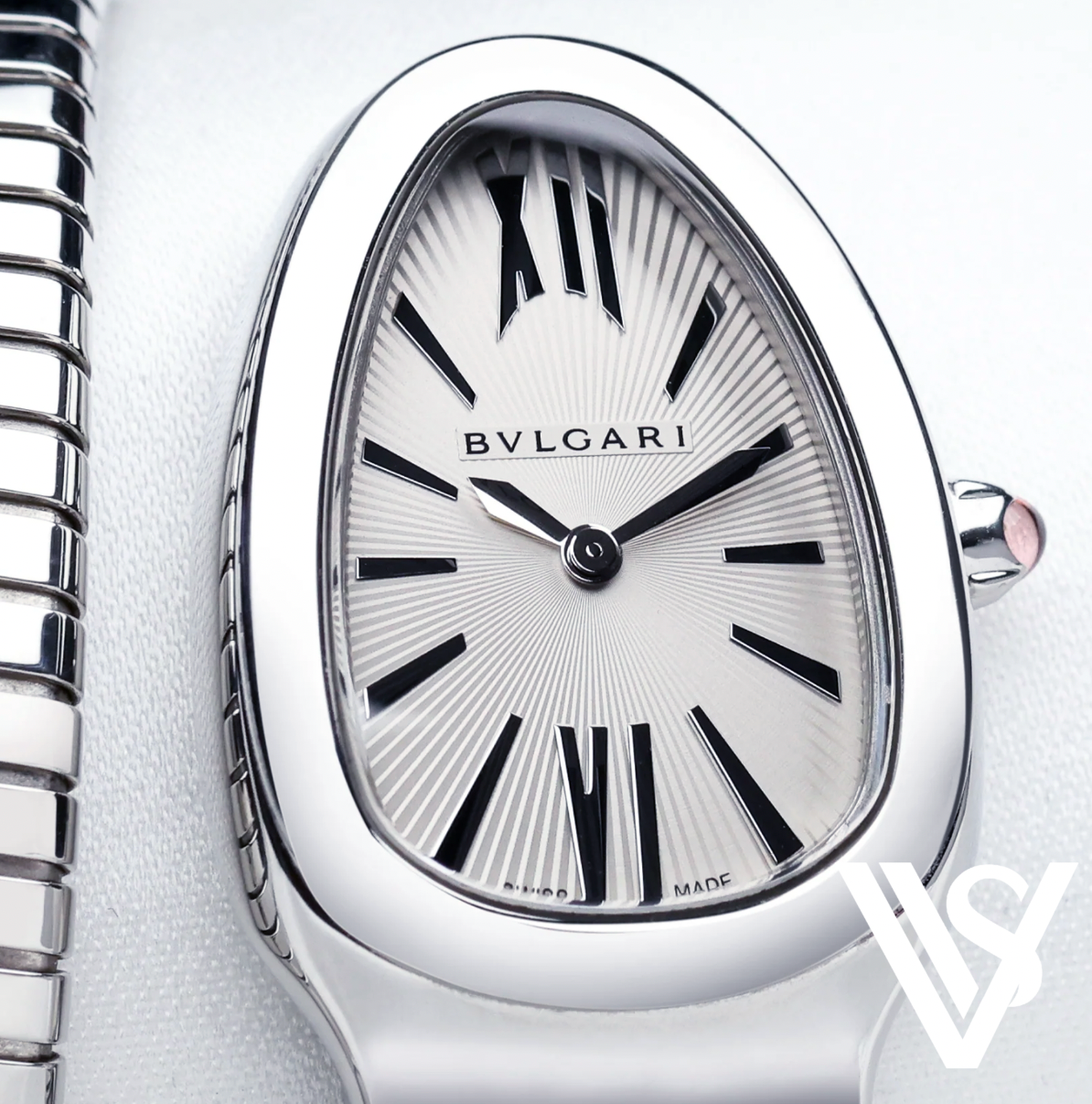 Bvlgari Bulgari Serpenti Tubogas SP 35 S Stainless Steel Silver Dial Size S - 35mm